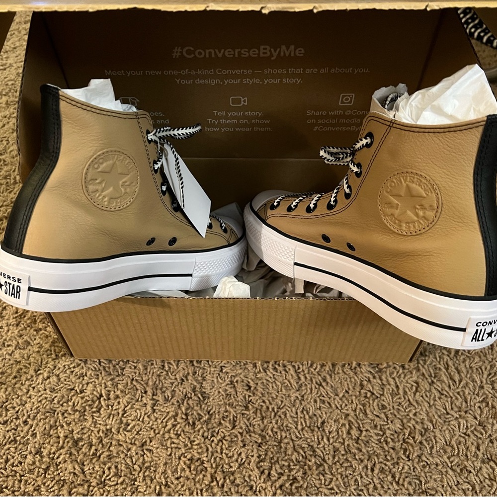 Custom Chuck Taylor Leather All Star Lift Platform